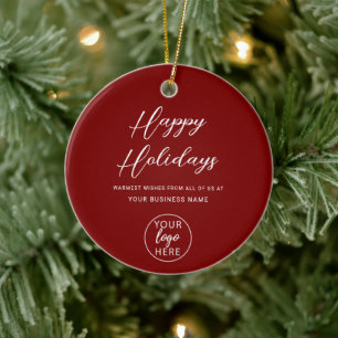Festliches Weihnachtsgeschäft-Logo Keramik Ornament