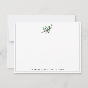 Festliches Weihnachtsgrün Minimalist  Mitteilungskarte