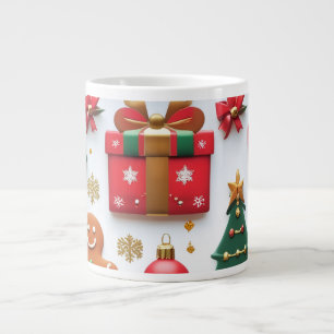 Festliches Weihnachtsmuster Jumbo-Tasse