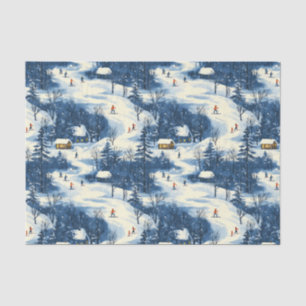 Festliches Weihnachtsskimuster Seidenpapier