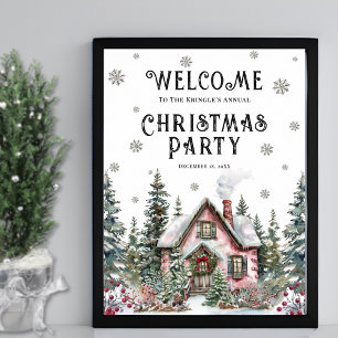 Festliches Winter-Weihnachtsfeier-Willkommensschil Poster