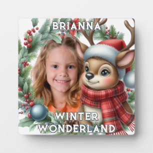 Festliches "Winter Wonderland" Foto-Rentier Fotoplatte