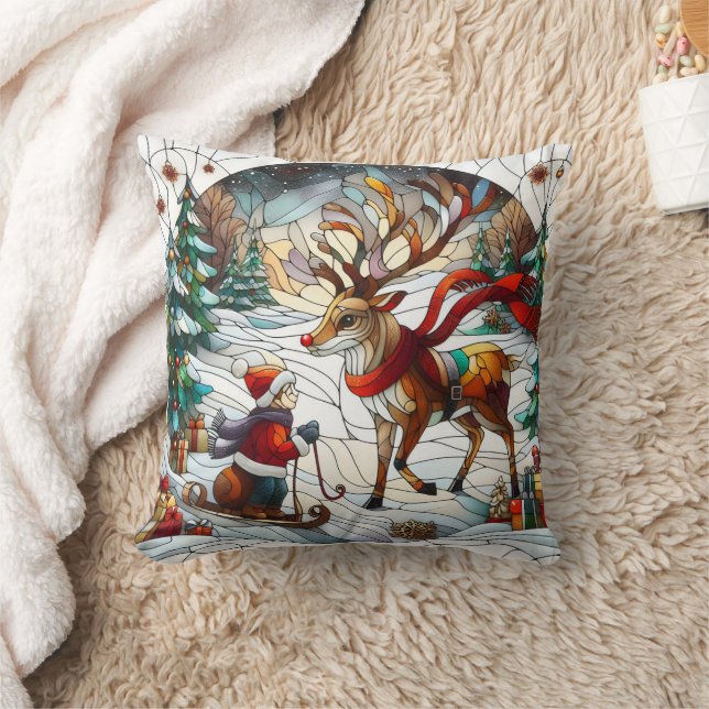 Festliches Winterwunderland mit einem fröhlichen R Kissen (Decke)