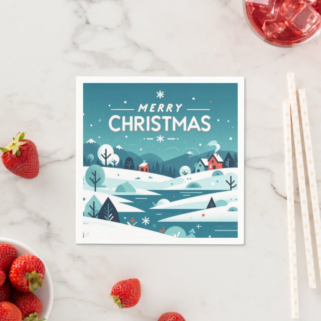 Festliches Winterwunderland Serviette (Beispiel)