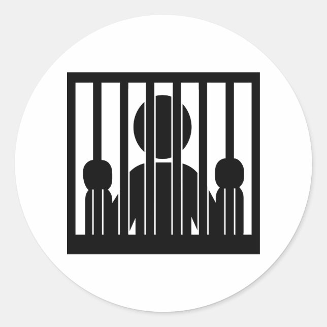 Festnahme im Gefängnis Runder Aufkleber (Vorderseite)