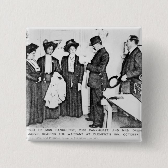 Festnahme von Frau Pankhurst Button (Vorderseite)