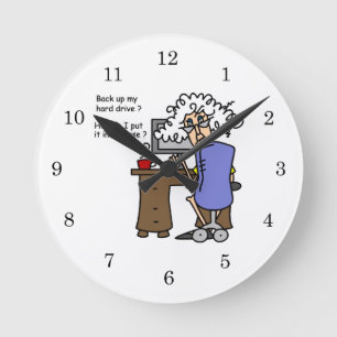 Festplattenlaufwerk-Unterstützung humorvoll Runde Wanduhr