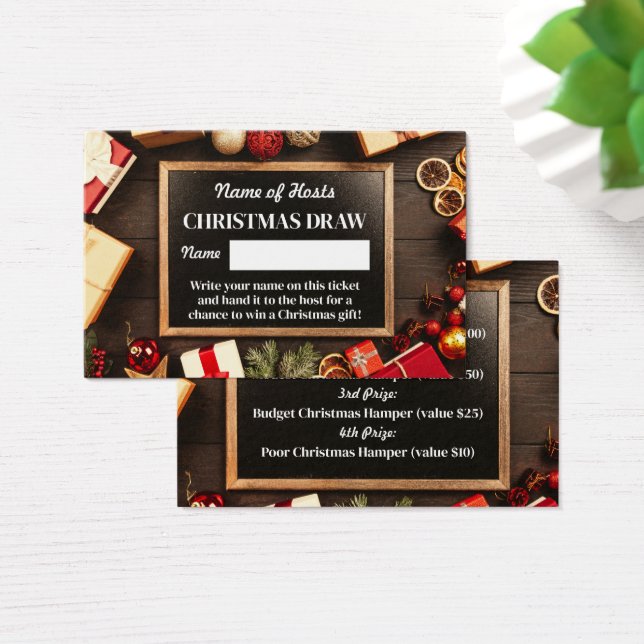 Festrahmen, Weihnachts-Party Raffelkarten (Schreibtisch)