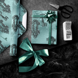 Feststell- und Schlüsselverriegelung Aquamarin V Geschenkpapier