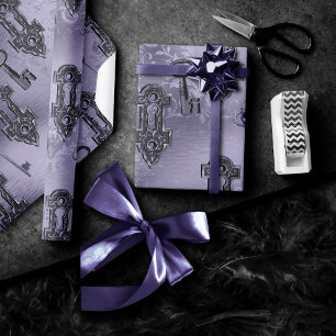 Feststell- und Schlüsselverriegelung Lila   Vintag Geschenkpapier