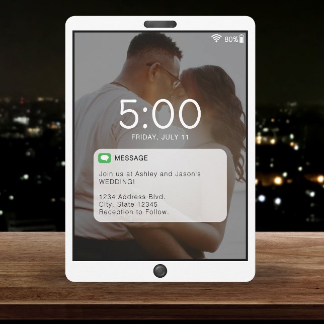 Feststellbildschirm für Mobiltelefone Einladung (Cell Phone Lock Screen Wedding Invitation
)