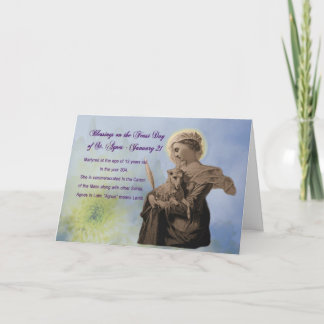 Festtag der St. Agnes Grußkarte - Name Tag Karte