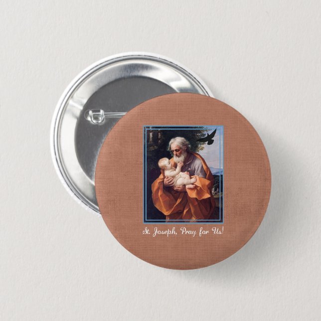 Festtag des hl. Josef mit Säugling Jesus Button (Vorne & Hinten)