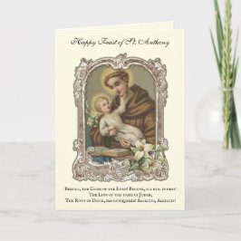 Festtag St. Anthony Padua Kind Jesus Card Karte