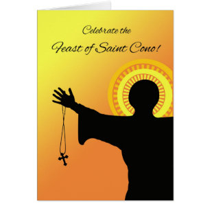 Festtag von St. Cono, Silhouette, Sonne und Kreuz