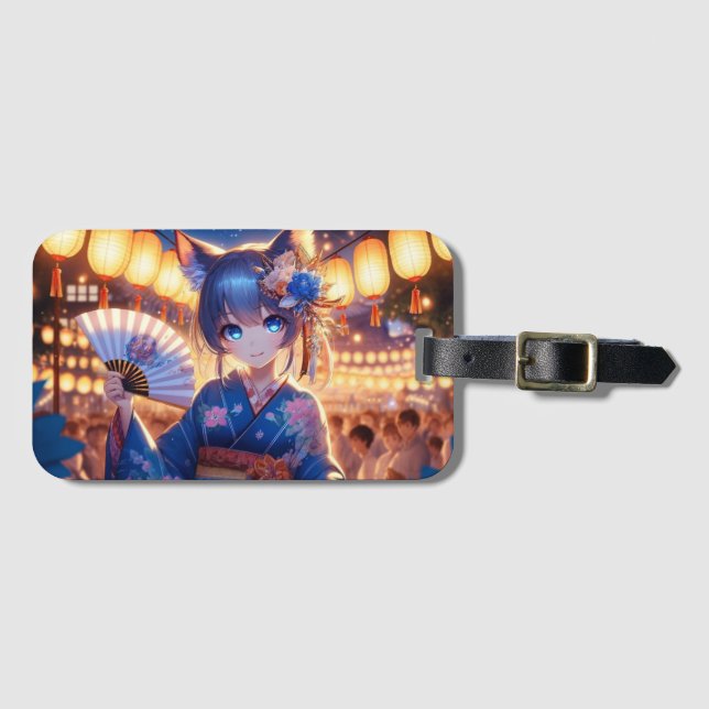 Festtage mit Mystic Catgirl Gepäckanhänger (Vorderseite (Horizontal))