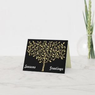 Festtages-Goldblatt-Baum-Karten Feiertagskarte