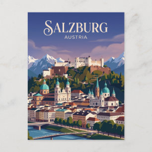 Festung Hohensalzburg und Skyline Österreich Postkarte