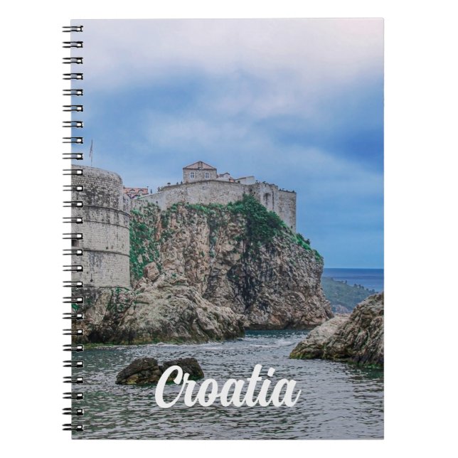 Festungsmauern, Felsküste und Meer in Kroatien Notizblock (Vorderseite)