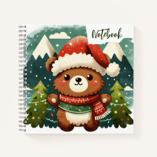 Festwald – Santa-Bär unter Weihnachtstannen Notizbuch