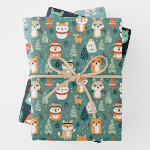 Festwaldfreunde wackeln Papierblätter Geschenkpapier Set