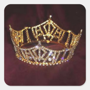 Festzug-Kronen-Aufkleber Quadratischer Aufkleber