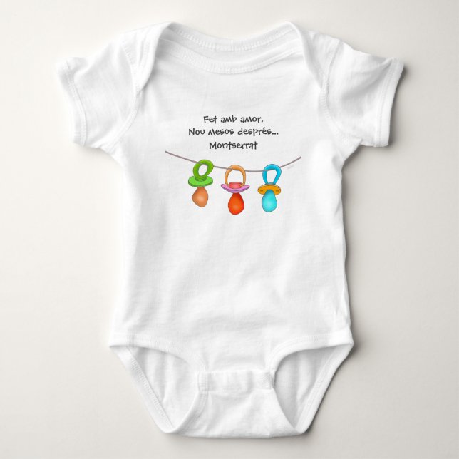 Fet amb amor - nou mesos després - xumets baby strampler (Vorderseite)