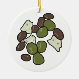 Feta Cheese and Olives Keramik Ornament