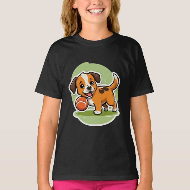 Fetch Happens - Funny Dog Cartoon T - Shirt (Vorderseite)