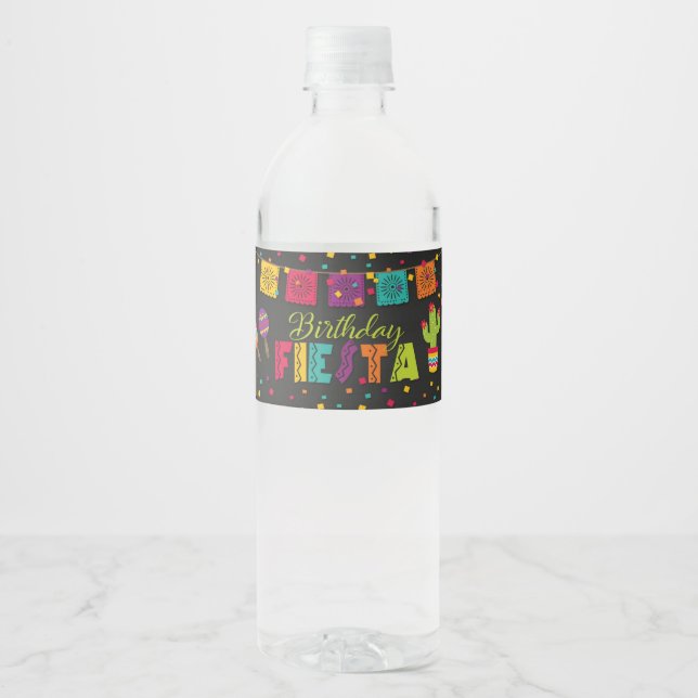 Fête Anniversaire Étiquette bouteille d'eau (Devant)