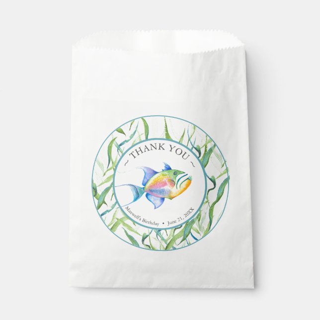 Fête Anniversaire Favoriser Sacs Poisson Tropical (Devant)