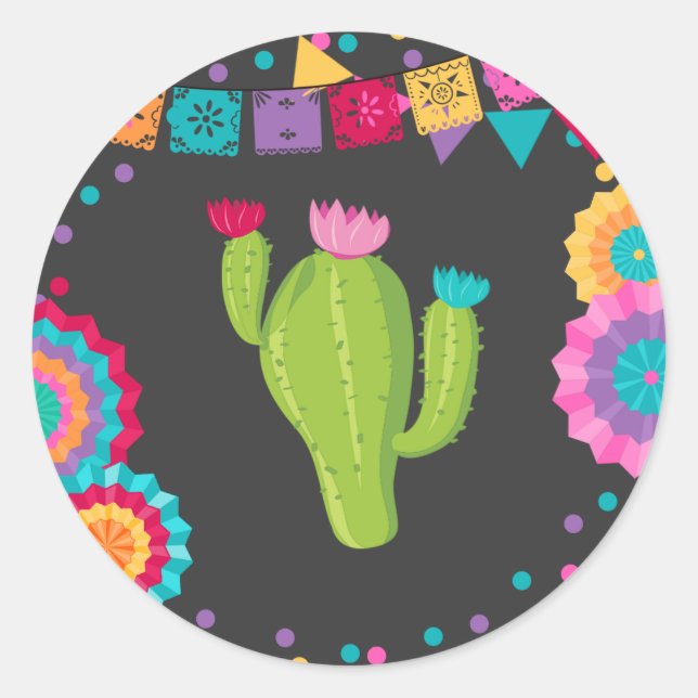Fête Anniversaire Favoriser Sticker Sceau Cactus (Devant)