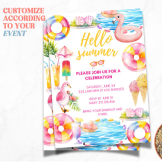 Fête au bord de la piscine | Invitation à une fête