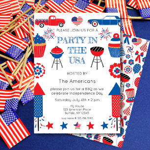 Fête Aux Etats-Unis 4 juillet BBQ Invitation