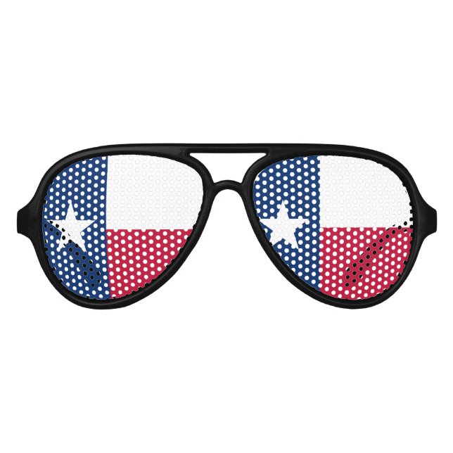 Fête Aviateur Drapeau du Texas | Lunettes de costume texan (Devant)