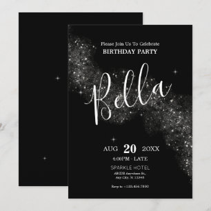 Fête brillante noire Invitation