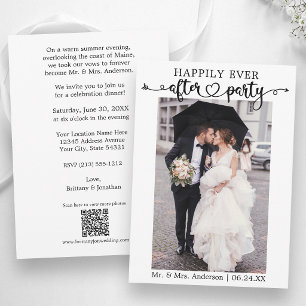 Fête Calligraphie Cœur QR Pour Toujours Invitation