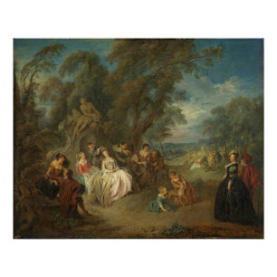 Fête Champêtre, C. 1730 (Öl auf Leinwand) Poster