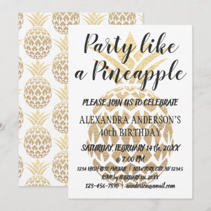 Fête comme un ananas 40e anniversaire Invitation