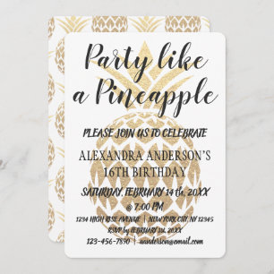 Fête comme un ananas Invitation d'anniversaire