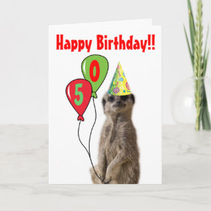 Fête comme une carte d'anniversaire Meerkat