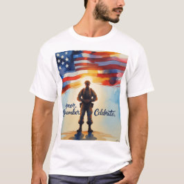 Fête commémorative des T-shirts de design patrioti