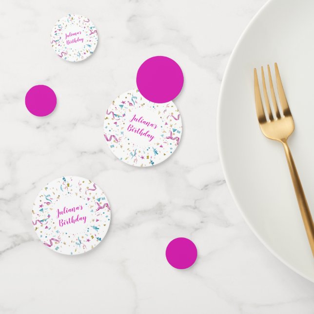 Fête Confetti rose et bleu étincelle Anniversaire (Groupe)