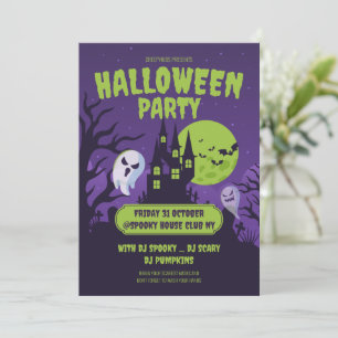 Fête costumée d'Halloween Invitation Fête d'Hallow