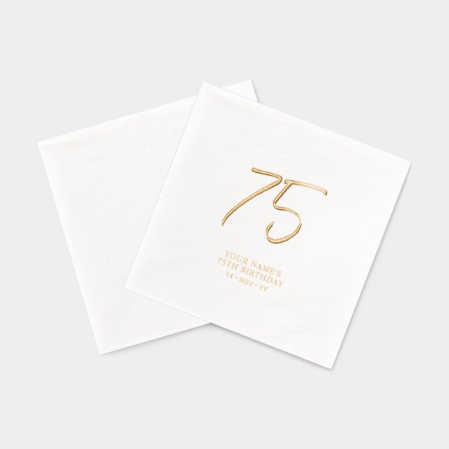 Fête d'anniversaire 75 ans Modern Brush Script (Verso)