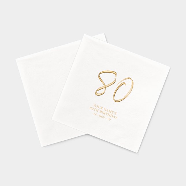 Fête d'anniversaire 80 ans Modern Brush Script (Verso)