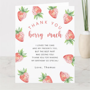 Fête d'anniversaire aux fraises merci beaucoup