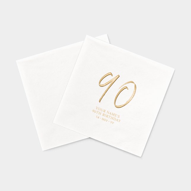 Fête d'anniversaire de 90 ans Modern Brush Script (Verso)