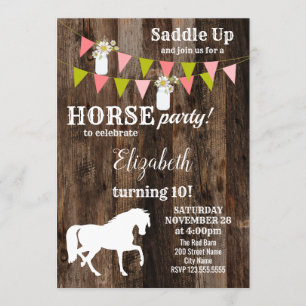 Fête d'anniversaire de cheval Invitation