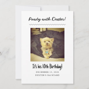 Fête d'anniversaire de chien - Invitation amusante